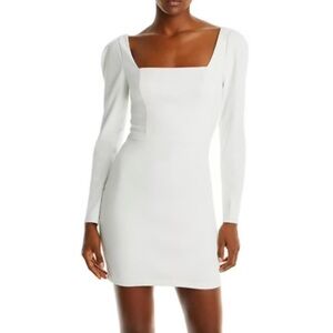 Aqua White Long Sleeve Mini square neck mini dress, woman’s white dress​